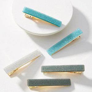 Anthropologie Hair Clip Set of 6 - Green